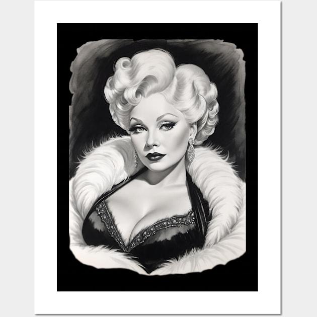 Mae West Black and White Portrait Wall Art by Absinthe Society 